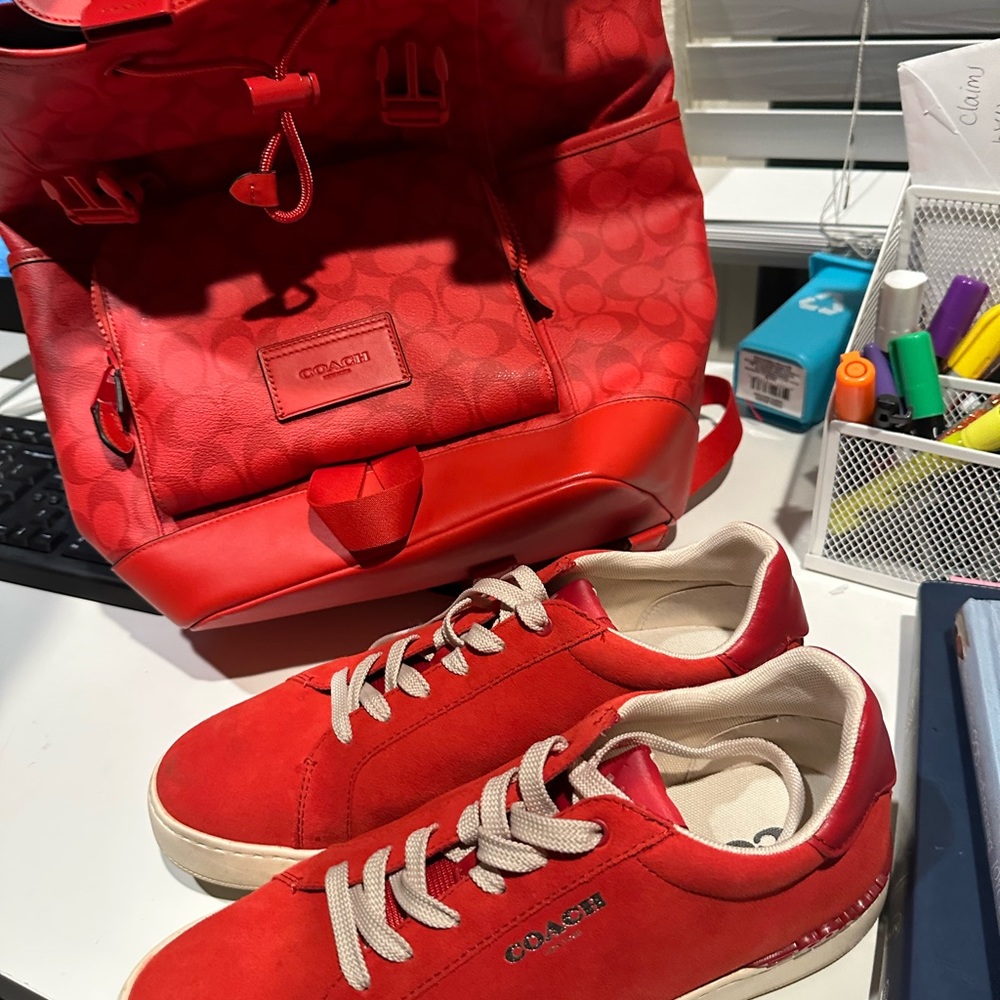 A new coach bag lightly used coach shoes, worn one time only